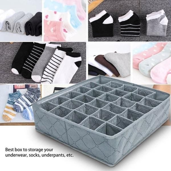 30 Grids Ties Socks Organizer Storage Box Space Saving Clothing Closet Carousel 1