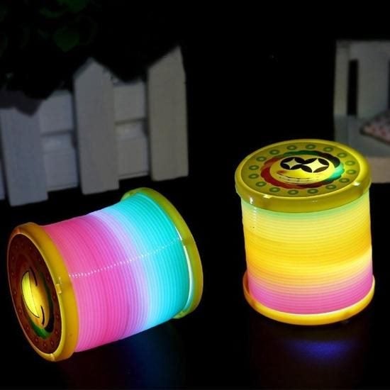 3D Magic Circle Glow Dark Walking Rainbow Spring Toy Circle Slinky Magic Circle Carousel 7