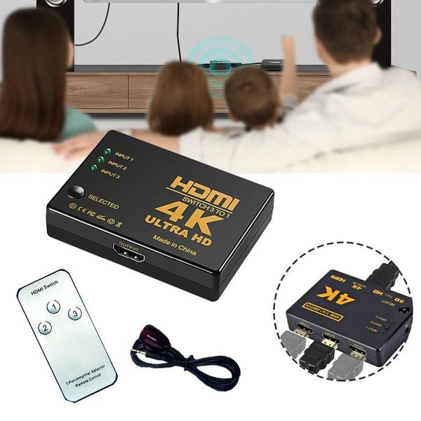 4K*2K Monitoring Host Pc 3 Input 1 Output HD1080P Hub IR Remote Controller Hdmi Carousel 1