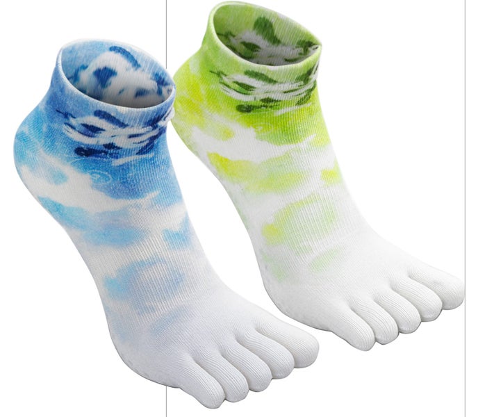 Clearance Sell - 2 Pair Printed Anti-slip Yoga Toe Socks Carousel 1