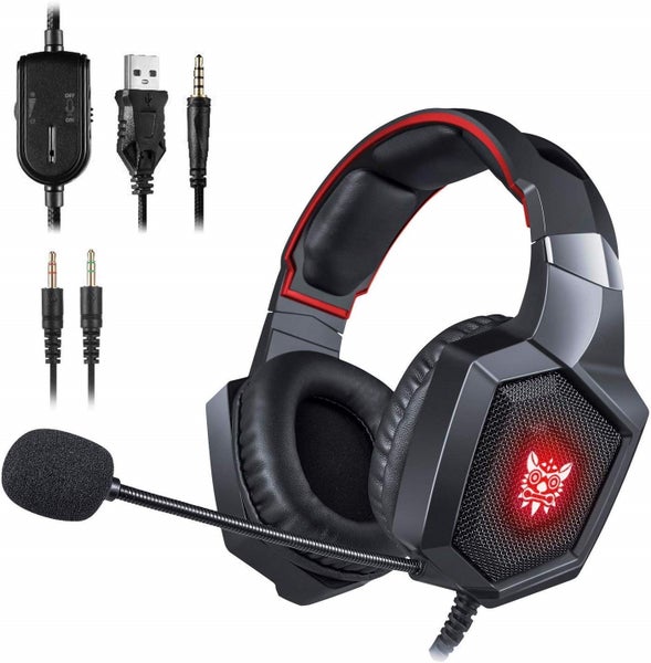 Gaming Headset Stereo PS4 Xbox One, Noise Cancelling Mic Over Ears Headphones Carousel 1