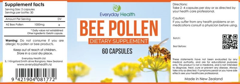 Bee Pollen Capsules - Power Packed62932728813955111