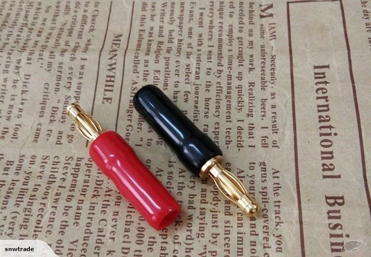 8 x High quality 4mm Speaker Cable Connector Banana Plug Gold Plated (PC-54) Carousel 1