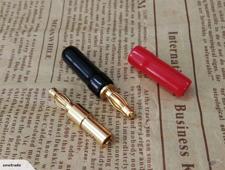 8 x High quality 4mm Speaker Cable Connector Banana Plug Gold Plated (PC-54) Carousel 2