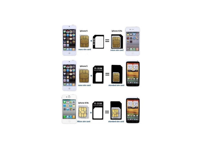 Nano Sim Card to Micro Sim & Standard Sim Card Adapter Adaptor Converter Carousel 2
