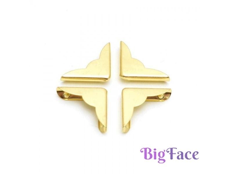 20 Gold Plated Book Scrapbooking Albums Menus Folders Corner Protectors 32x23mm Carousel 1