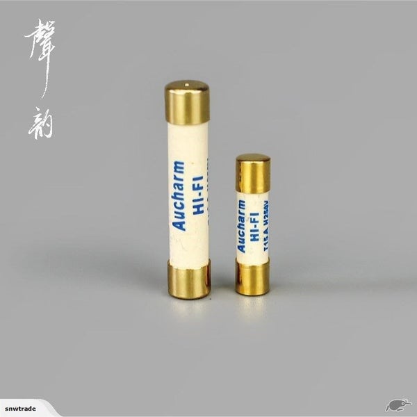 Aucharm Audio 6mm x 32mm Silver Alloy Gold plated cap Slow blow fuse (EP030) Carousel 1