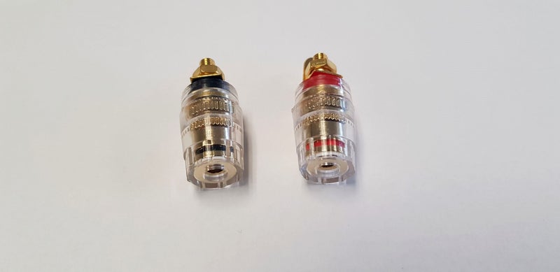 Pair of 32mm Speaker Binding Post Copper Gold Plate (EP039) Carousel 2