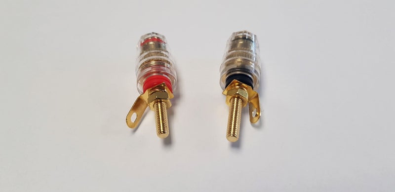 Pair of 43mm Speaker Binding Post Copper Gold Plate (EP038) Carousel 1