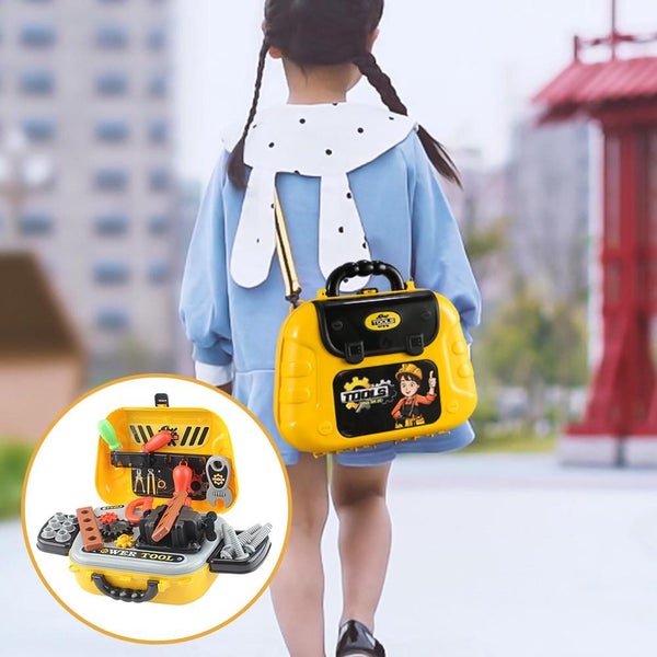 Power Tool DIY Set Kids Building Drill Hammer Workshop Case Pretend Play Toy Carousel 2