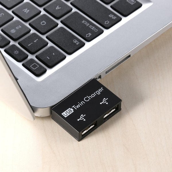 USB2.0 Male To Twin Charger Dual 2 Port USB Splitter Hub Adapter Converter Carousel 5