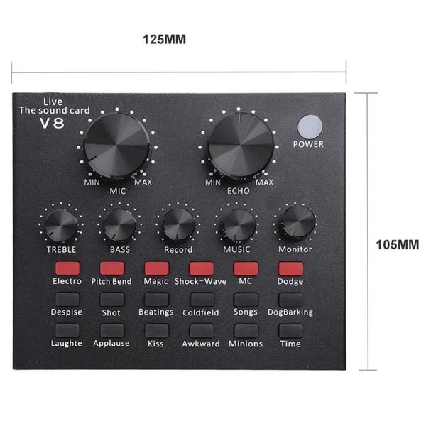 V8 Audio USB Headset Microphone Webcast Live Sound Card for Phone Computer Carousel 2