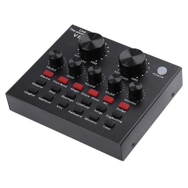 V8 Audio USB Headset Microphone Webcast Live Sound Card for Phone Computer Carousel 8