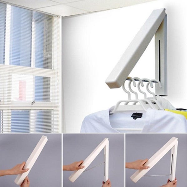 Wall Hanger Retractable Indoor Clothes Magic Foldable Drying Rack Clothes Towel Carousel 1