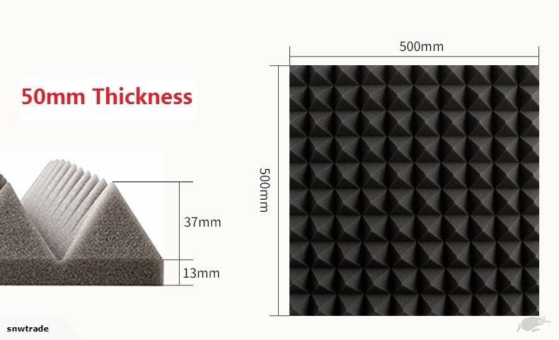 12 Pack Gray Acoustic Pyramid Studio Foam 5cm x 50cm x 50cm (OT03) Carousel 2