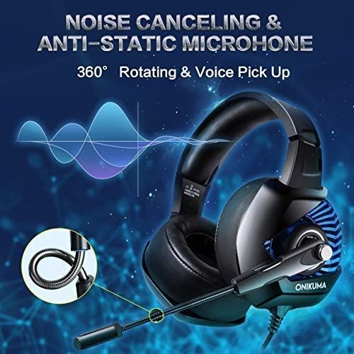 Xbox One Gaming Headset Mic Noise-Canceling Gaming Headphones Surround Sound LED Carousel 6