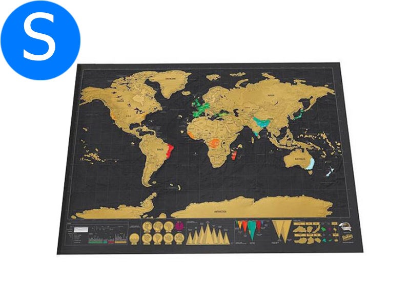 42.3 x 30cm Travel Scratch Off Visited Countries Map No Frame Carousel 1