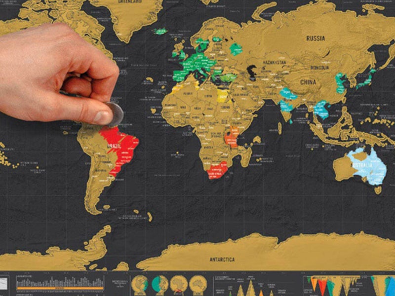 42.3 x 30cm Travel Scratch Off Visited Countries Map No Frame Carousel 2
