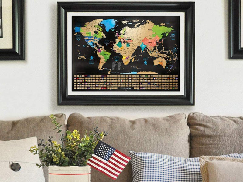 42.3 x 30cm Travel Scratch Off Visited Countries Map No Frame Carousel 6