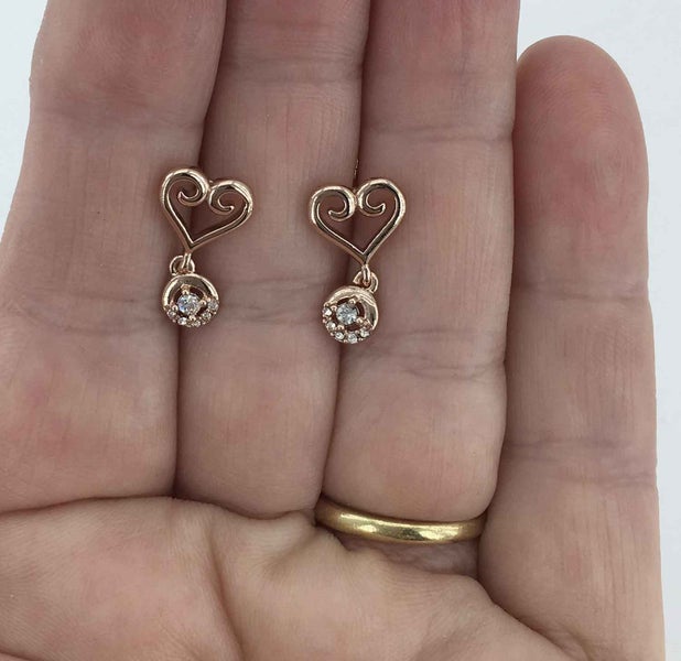 Rose-gold Koru Heart Shape Crystal Earrings "Hailey" Carousel 2