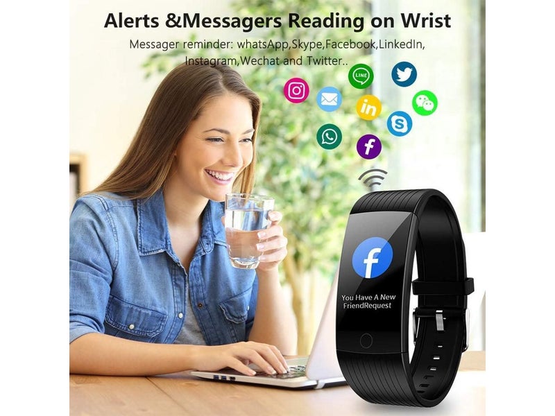 Fitness Heart Rate Monitor Bluetooth Watch 1.14Inch Pedometer Smart Wristband Carousel 2