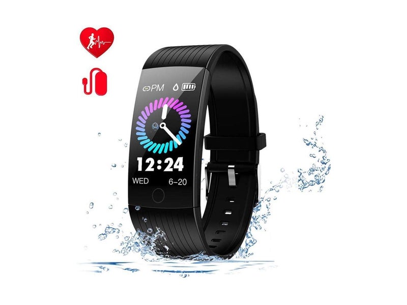 Fitness Heart Rate Monitor Bluetooth Watch 1.14Inch Pedometer Smart Wristband Carousel 1