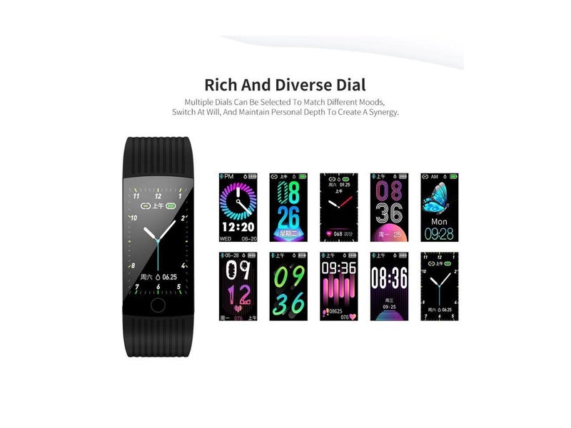 Fitness Heart Rate Monitor Bluetooth Watch 1.14Inch Pedometer Smart Wristband Carousel 6