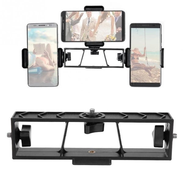 Triple Multi-function Live Broadcast Extension Bracket Smartphone Camera Stand Carousel 1