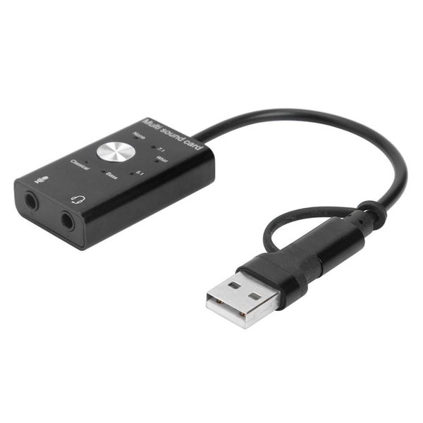 USB 2.0+Type C To 3.5mm Jack External Sound Card for Win Mac Linux Android Carousel 1