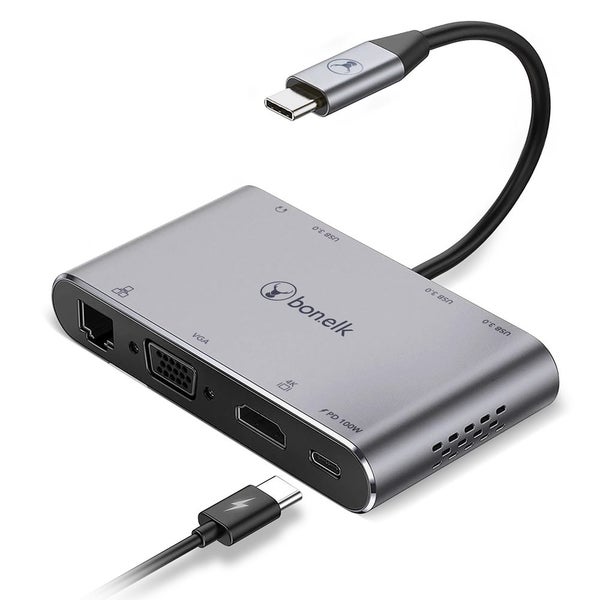 Bonelk USB-C 8 in 1 Multiport Hub - Space Grey Carousel 1
