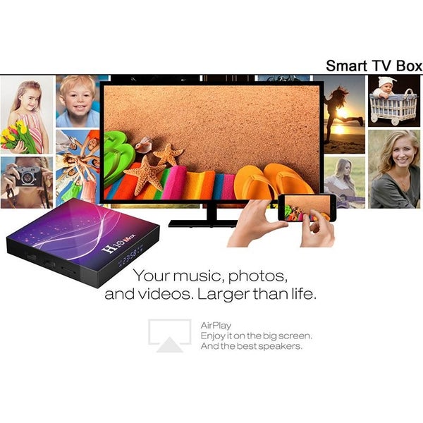 H10 PRO Android 10.0 Smart TV BOX 2.4Ghz+5Ghz WIFI HDMI2.0 USB3.0 4GB RAM+32GB Carousel 2