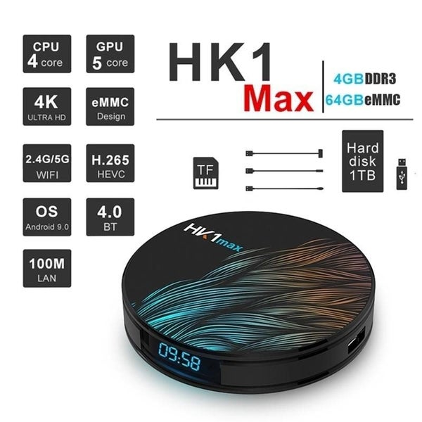 HK1 MAX Android 9.0 TV Box 2G+16G RK3328 Quad Core 2.4G/5G WiFi Carousel 11