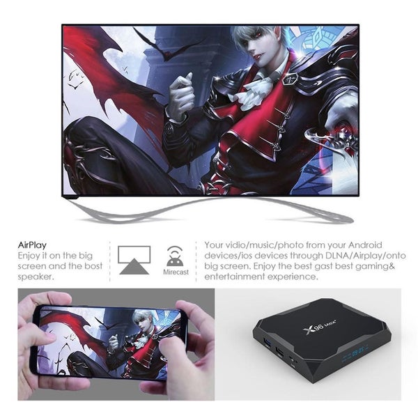 X96 MAX+ Android 9.0 TV Box Quad Core 4+64GB WiFi BT4.0 100M 8K Set Top Box Carousel 6