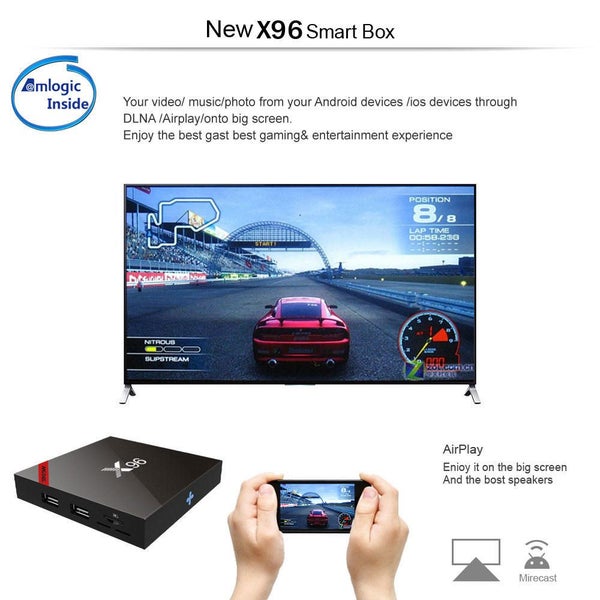 X96 X96W Android 7.1 TV Box WiFi S905W Smart Tv Box Android 2GB Ram Quad Core Carousel 2