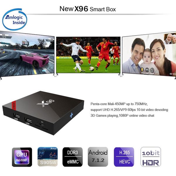 X96 X96W Android 7.1 TV Box WiFi S905W Smart Tv Box Android 2GB Ram Quad Core Carousel 9