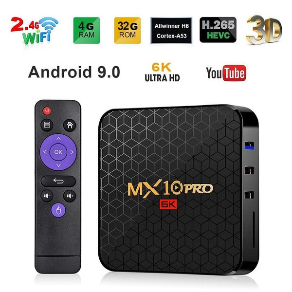 MX10 Pro TV Box 4GB+32GB Android 9.0 Allwinner H6 Quad Core 6K Set Top Box Carousel 1
