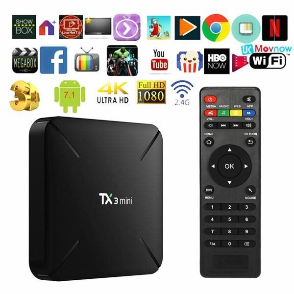 TX3 Mini LH Amlogic TV Box S905W 1G 8G Android 7.1 Quad Core 4K Wifi Media Carousel 1