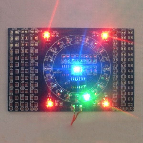 DIY SMD Rotating LED SMD Conents Soldering Practice Board Skill Training Kit Carousel 2
