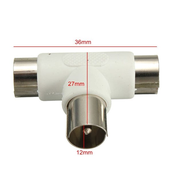 Coaxial Coax Antenna Y Splitter Adapter Aerial to CATV TV Converter Socket Plug Carousel 8