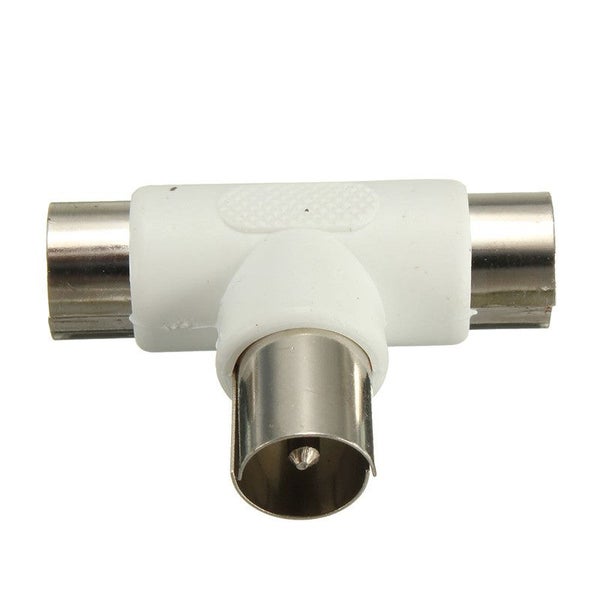 Coaxial Coax Antenna Y Splitter Adapter Aerial to CATV TV Converter Socket Plug Carousel 1