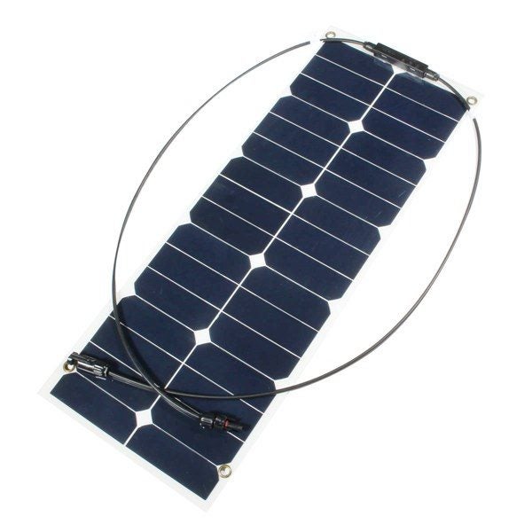30W 12V Mono Semi Flexible Solar Panel For RV Boat Smart Car Battery Charger Carousel 1