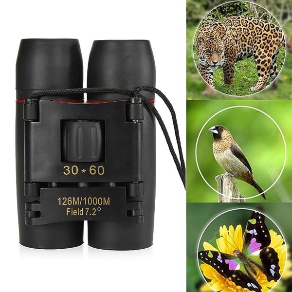 30x60 Folding Binocular HD Red Coated Film Lens Telescope Low Light Level Carousel 1