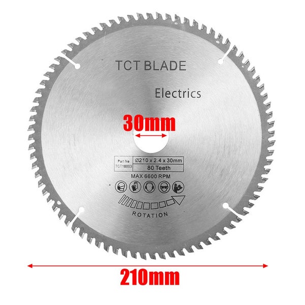 TCT 210mm 80T Circular Saw Blade 30mm Bore HSS Cutting Disc Carousel 10