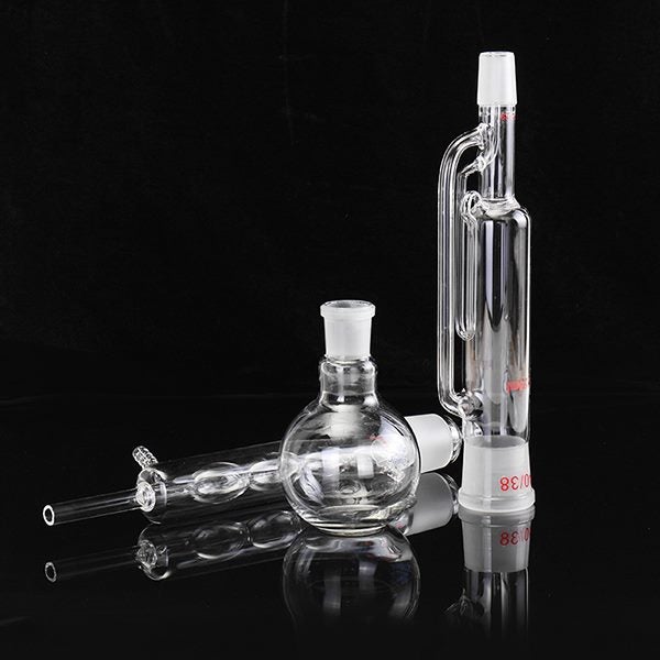 250ml 24/40 Allihn Condenser Flat Bottom Flask and 40/38 Soxhlet Extraction Glas Carousel 2