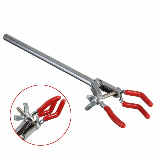 Adjustment Three Prong Lab Extension Flask Clip Clamp for Lab Stand Carousel 1