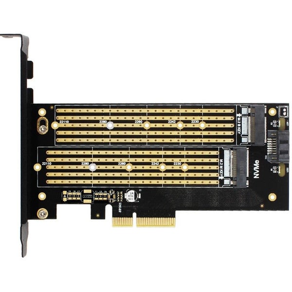 JEYI SK6 M.2 NVME SSD NGFF to PCI-E X4 Adapter M-Key B-Key Dual Interface Card S Carousel 1