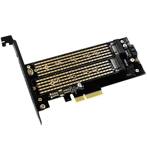 JEYI SK6 M.2 NVME SSD NGFF to PCI-E X4 Adapter M-Key B-Key Dual Interface Card S Carousel 2