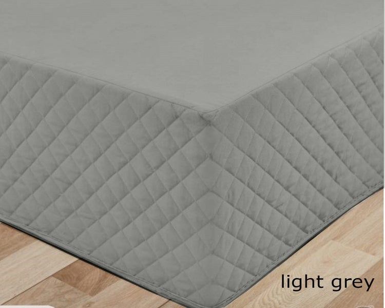 LIVEINSTYLE Quilted Valance SUPER KING LIGHT GREY Carousel 1