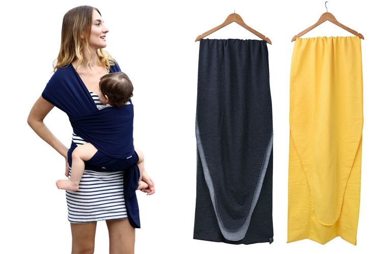 Baby Wrap Sling Carrier - Dark Grey Carousel 5