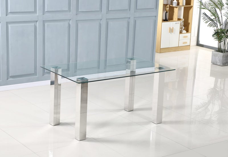 ISABEL Dining Table ONLY 1500mm X 900mm Clear TOP Carousel 1